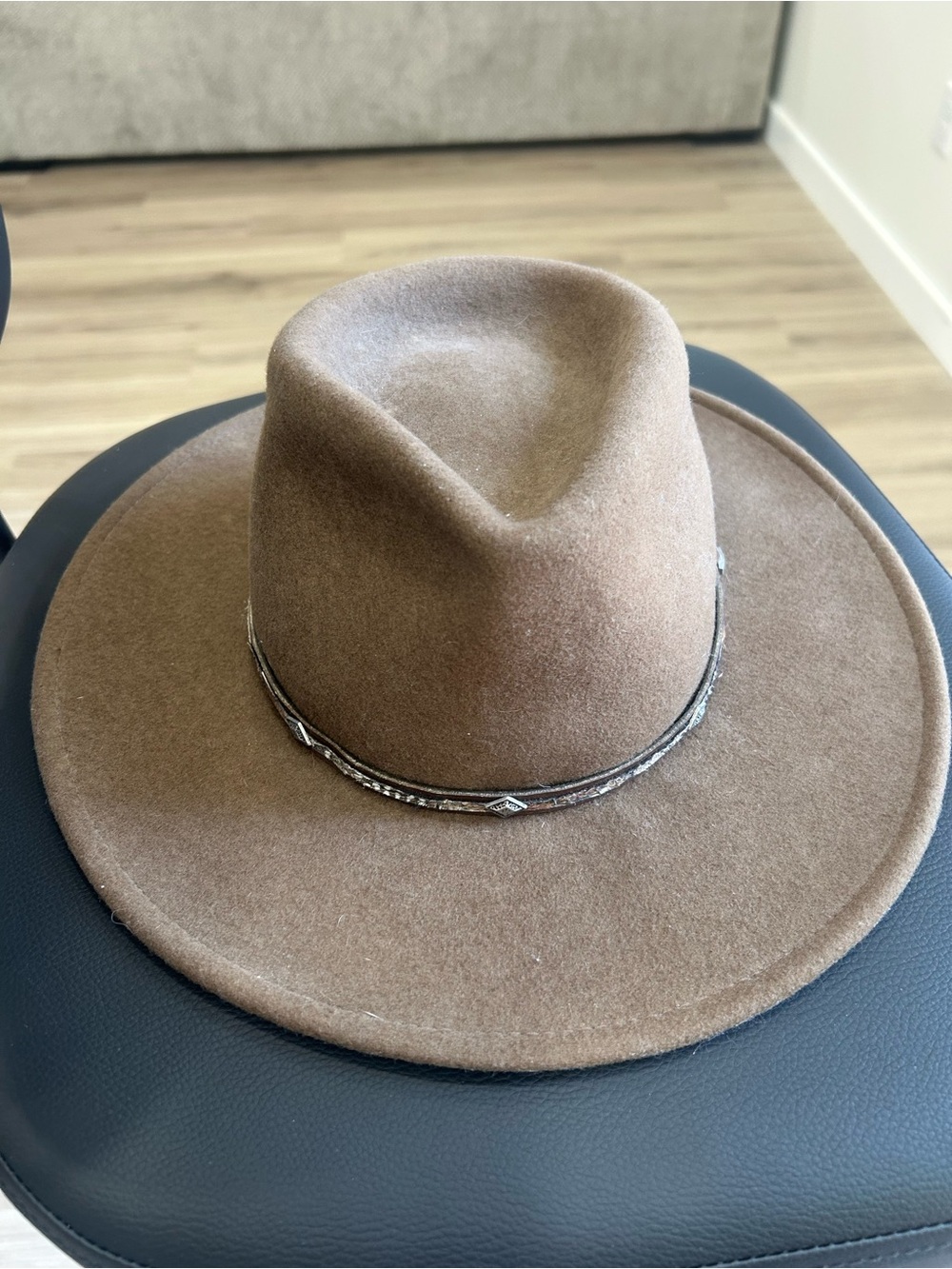 Stetson Mountain Sky Crushable Wool Felt Fedora Hat Brown Medium Made In USA